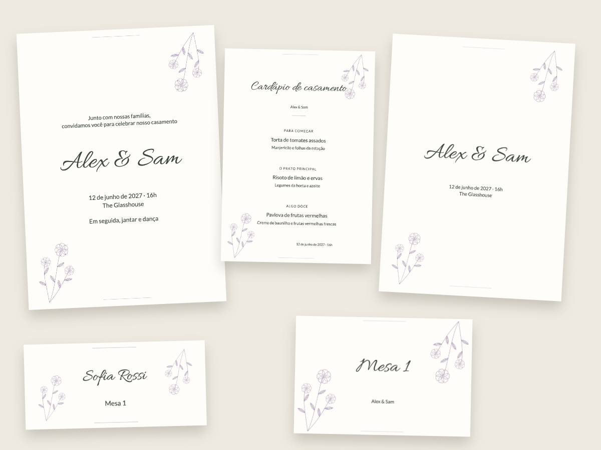 Modelo de casamento Campo de flores silvestres com as fontes Allura e Lato